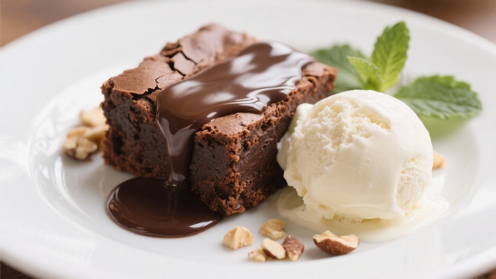 brownies paired with ice cream