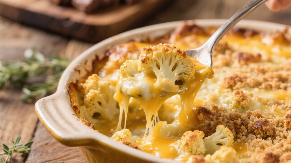 bubbly cheesy cauliflower gratin