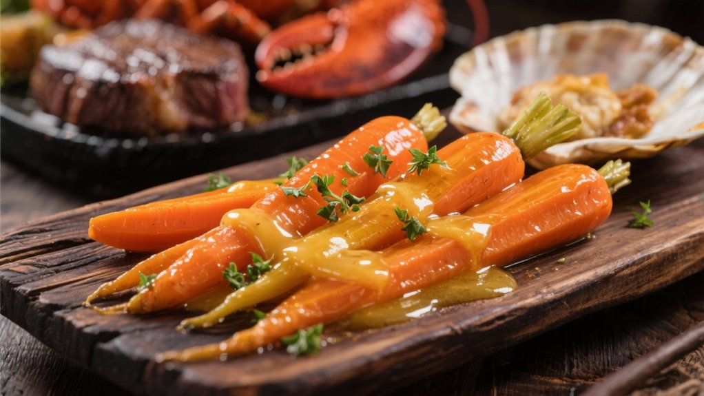 butter poached tender baby carrots