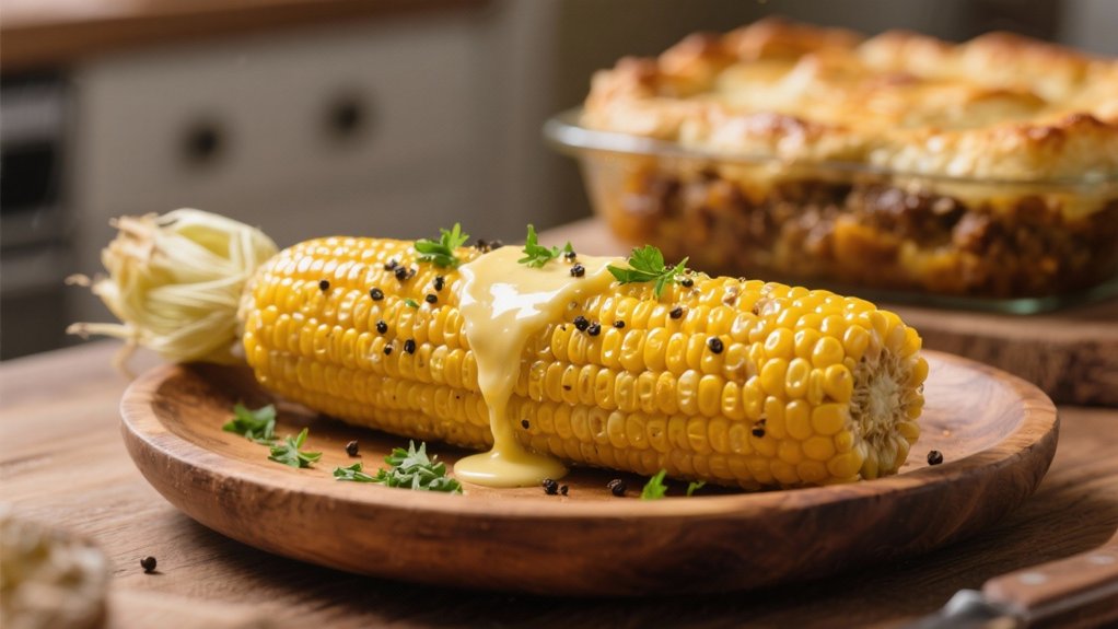 buttered corn on cob