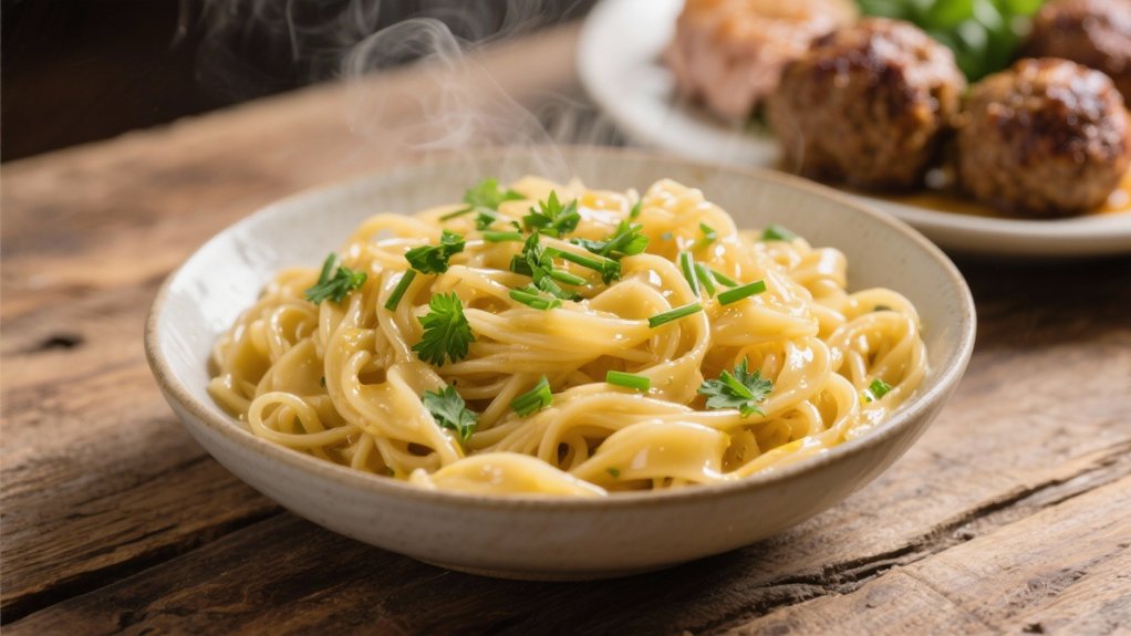 buttered noodles with herbs
