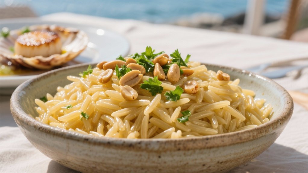 buttered orzo with pine nuts