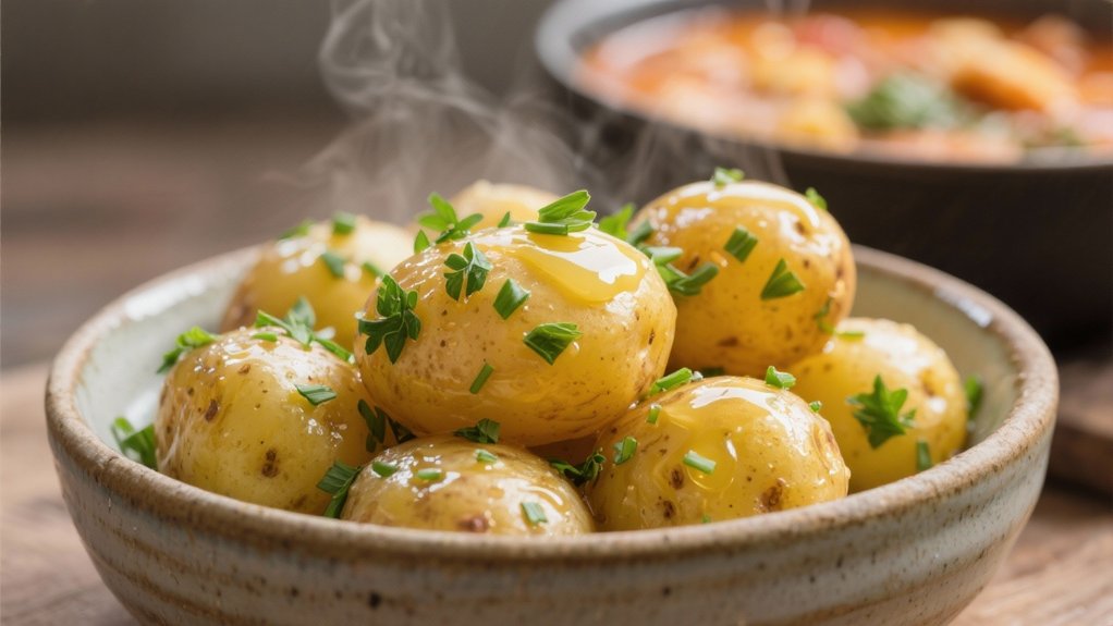 buttered potatoes with herbs