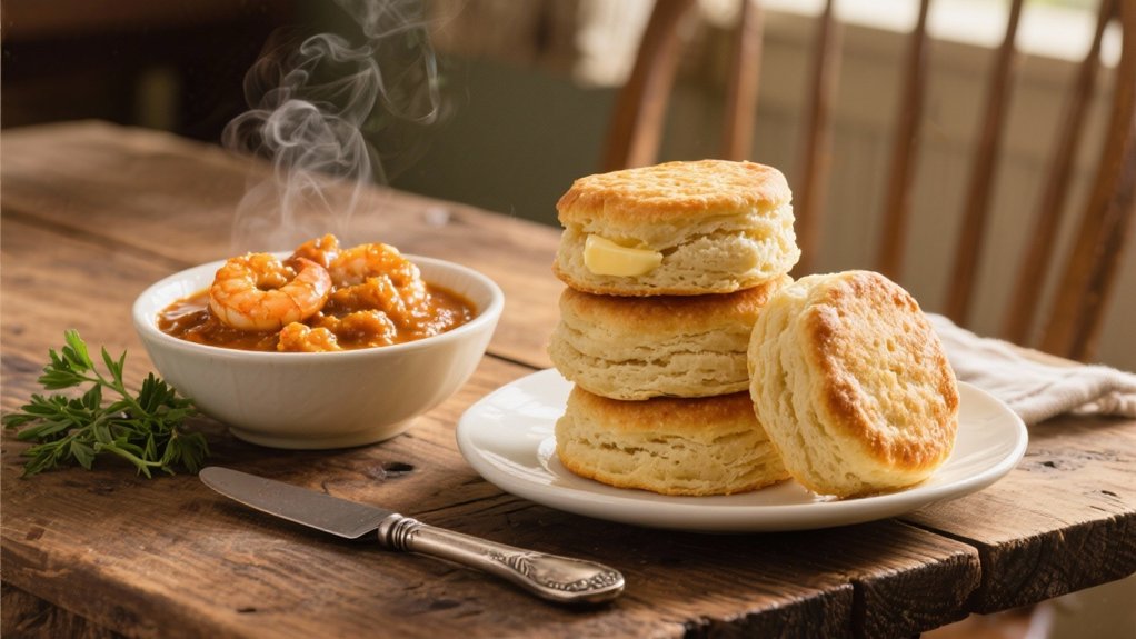 buttermilk biscuits and etouffee