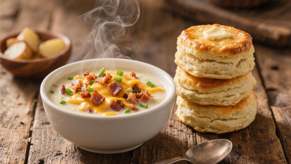 buttermilk biscuits with soup