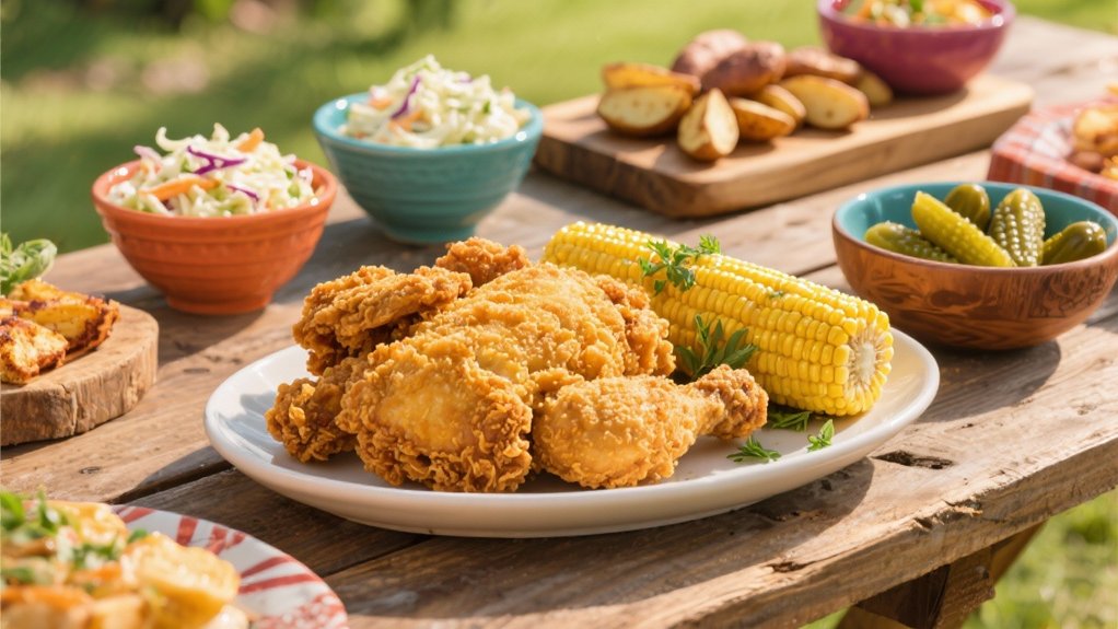 buttermilk chicken and corn