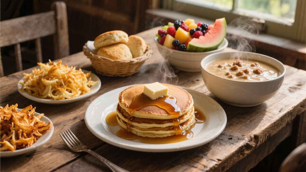 buttermilk pancakes with toppings