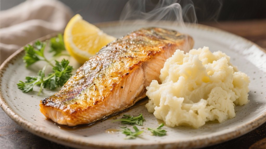 buttery cauliflower complements trout