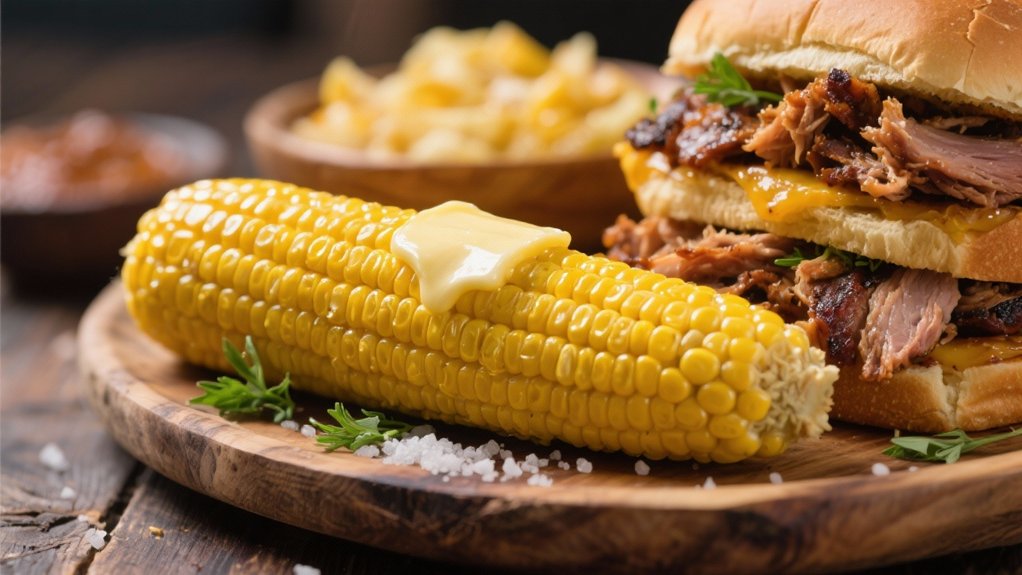 buttery corn complements barbecue