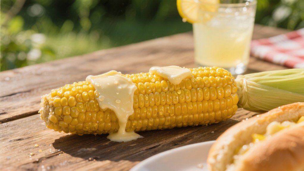 buttery corn enhances lobster