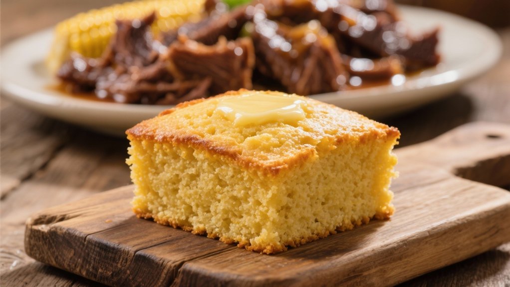 buttery cornbread complements beef
