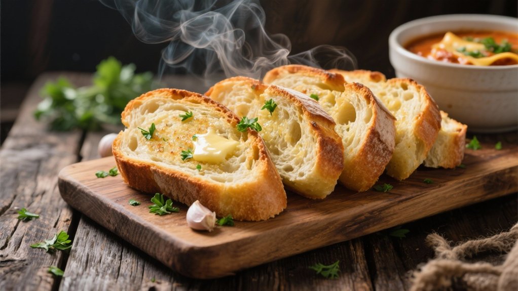 buttery crispy garlic bread