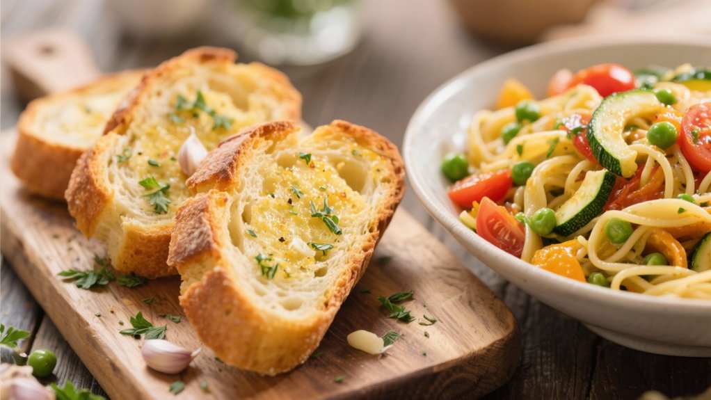 buttery herb infused garlic bread