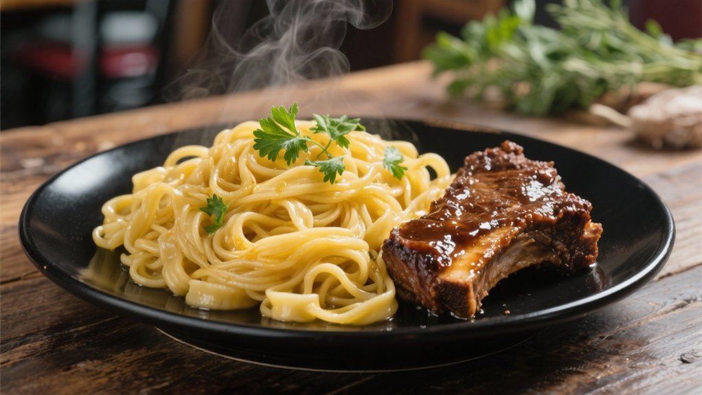buttery noodles with short ribs