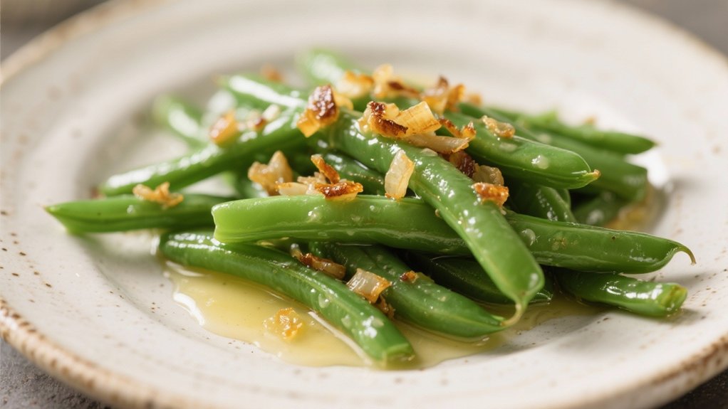 buttery shallots enhance green beans