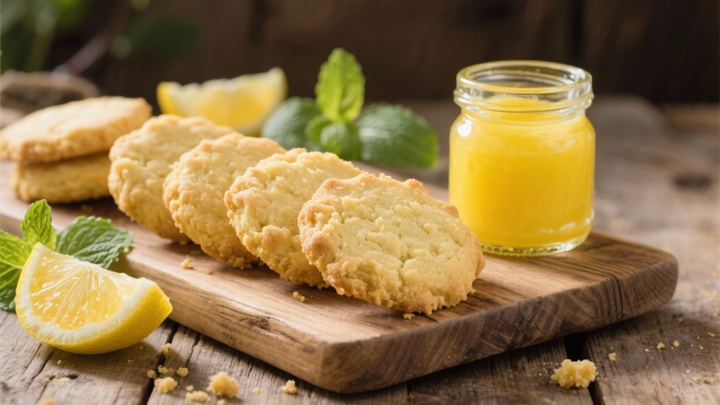 buttery shortbread and lemon curd