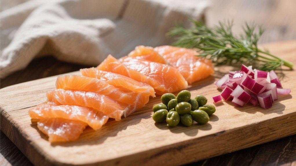 capers enhance smoked salmon