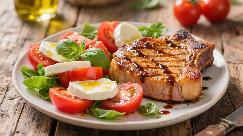 caprese salad complements pork