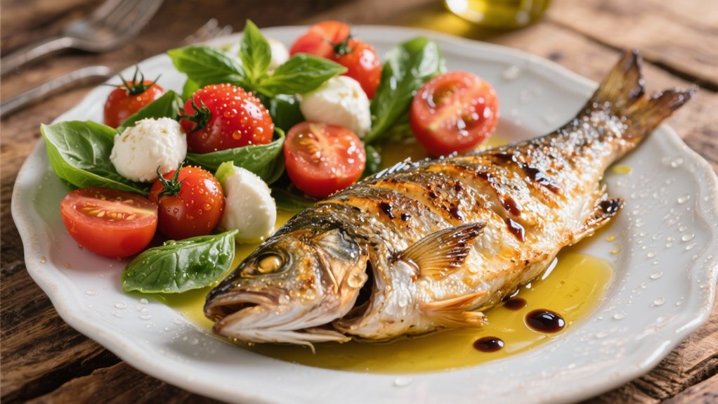caprese salad enhances branzino