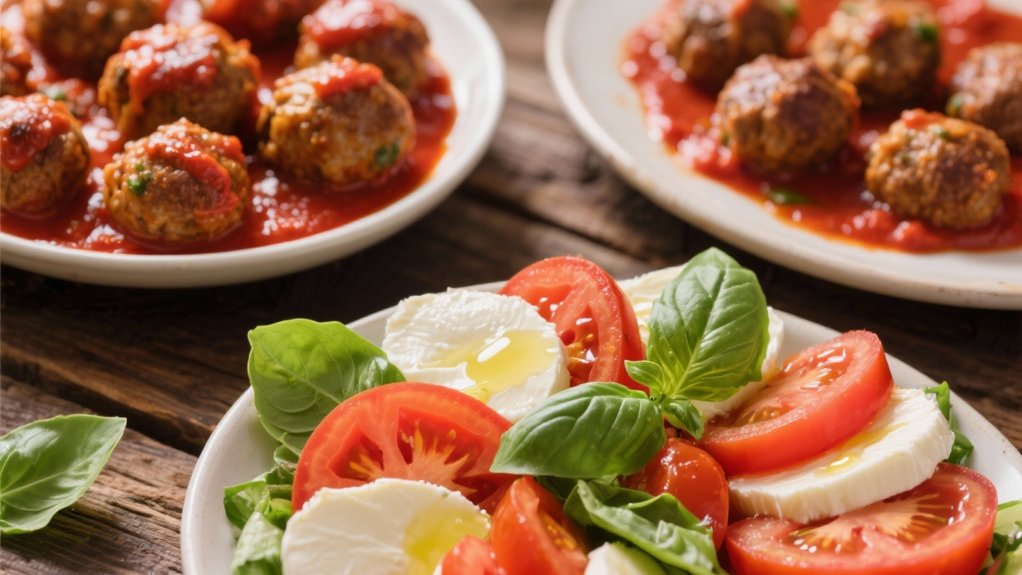 caprese salad with basil