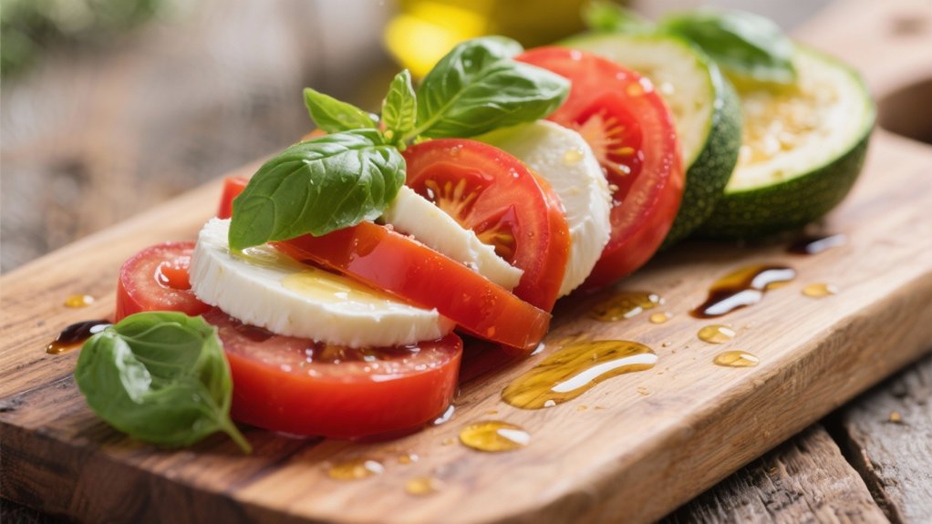 caprese salad with basil