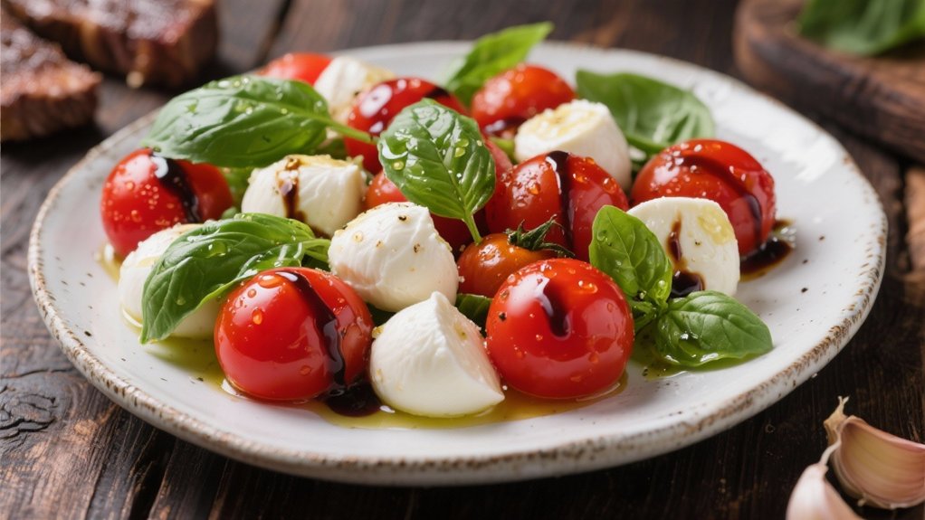 caprese salad with basil