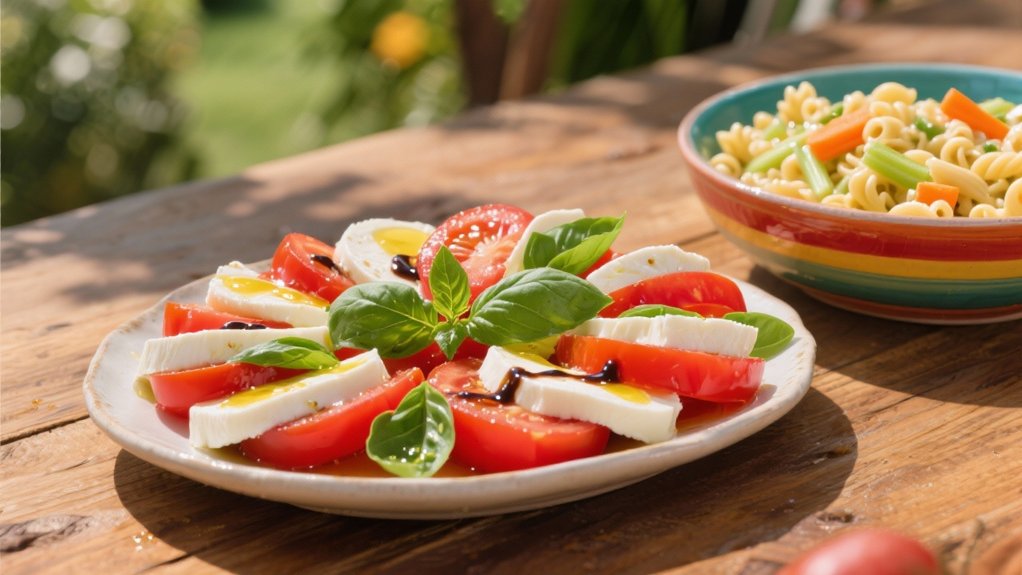 caprese salad with mozzarella