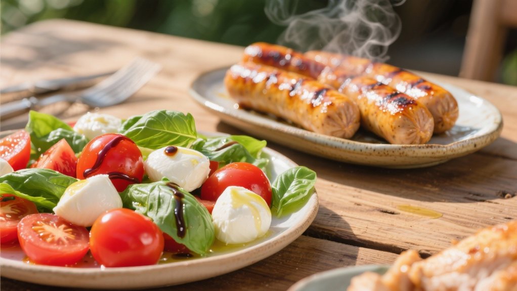caprese salad with sausage