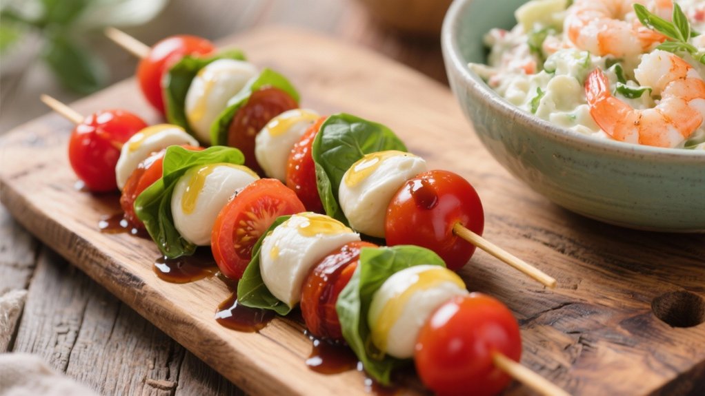 caprese skewers for appetizers