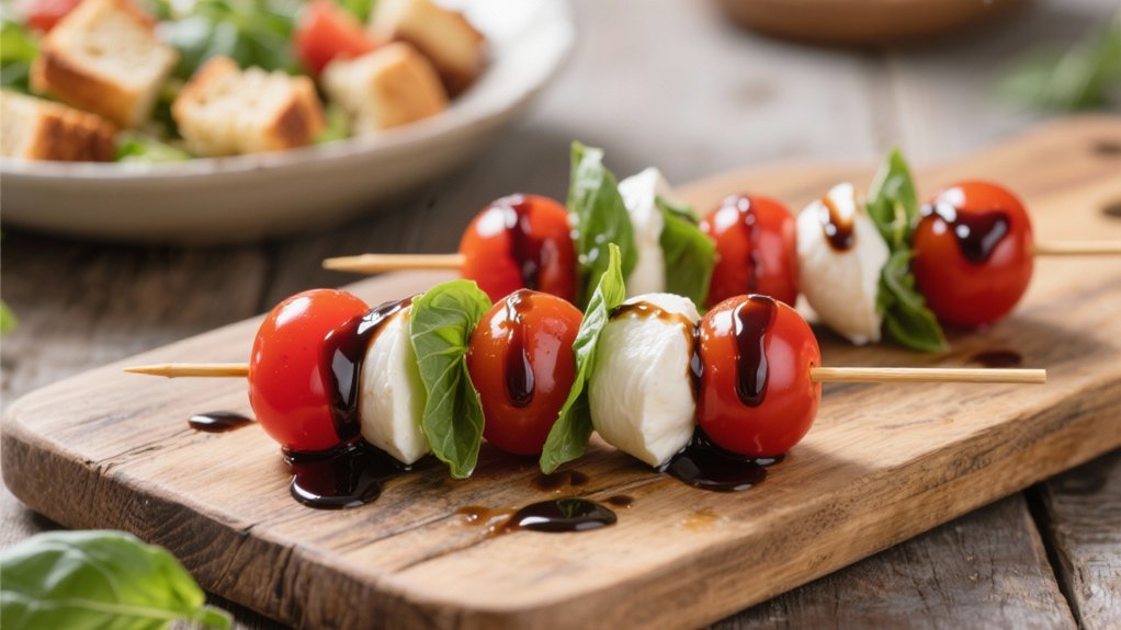 caprese skewers with balsamic