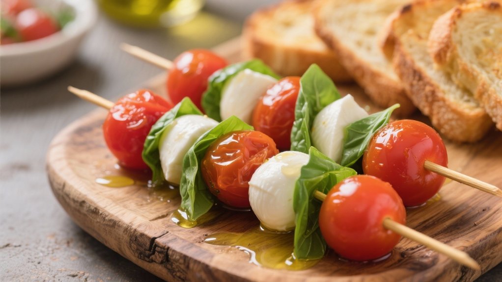 caprese skewers with balsamic