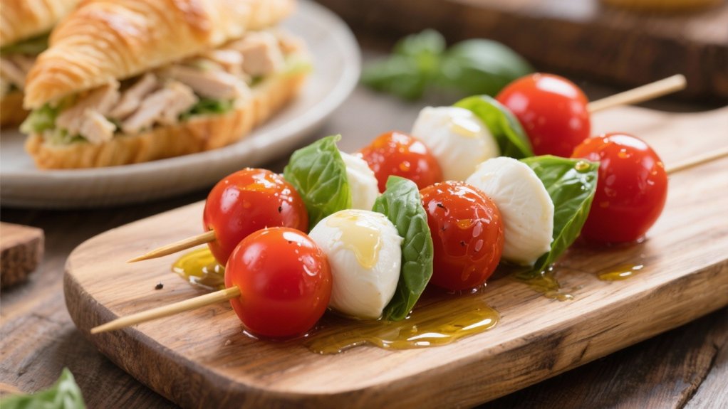 caprese skewers with tomatoes