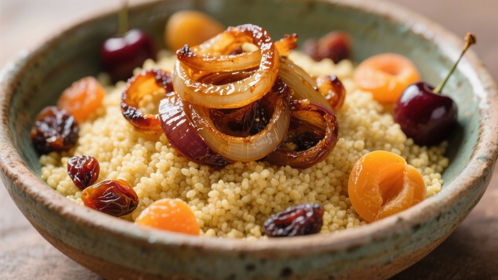 caramelized onions and dried fruit