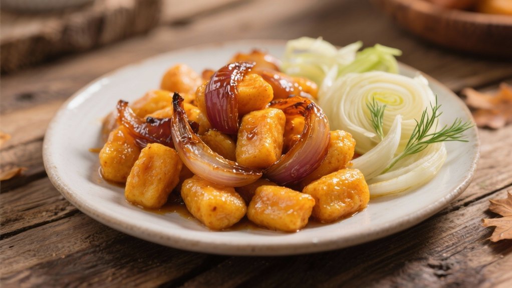 caramelized onions and fennel