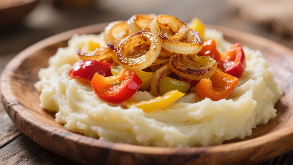 caramelized onions and peppers