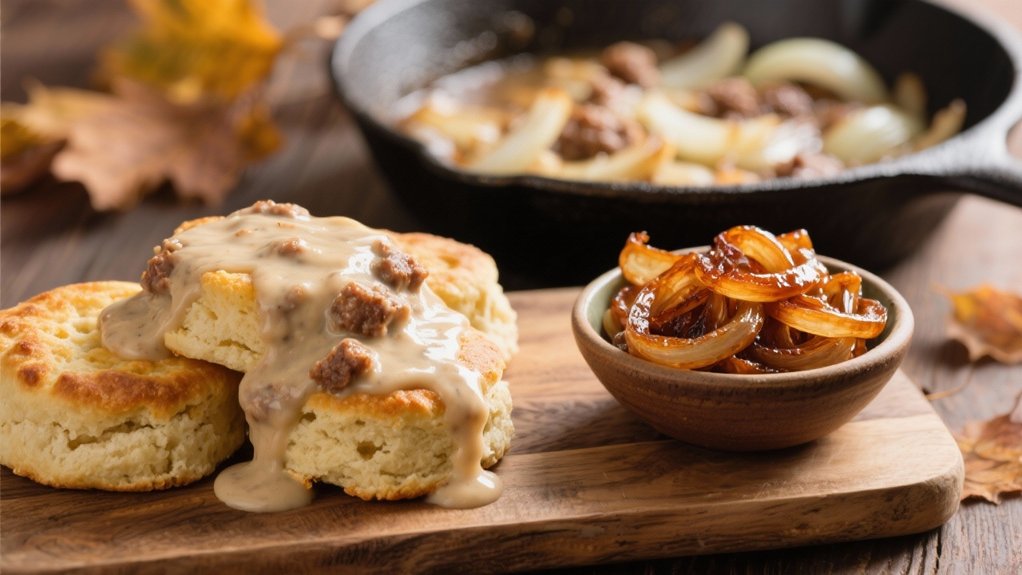 caramelized onions enhance breakfast