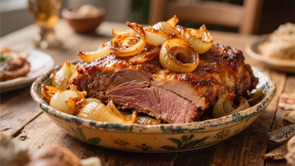 caramelized onions enhance brisket