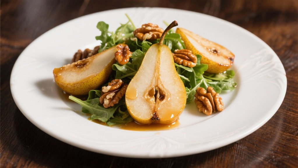 caramelized pear walnut salad