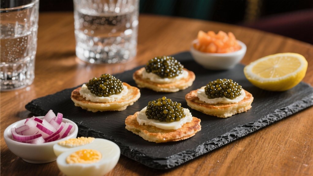 caviar and chilled vodka