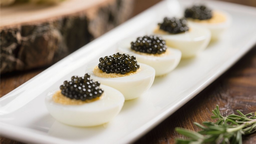 caviar filled egg white cups