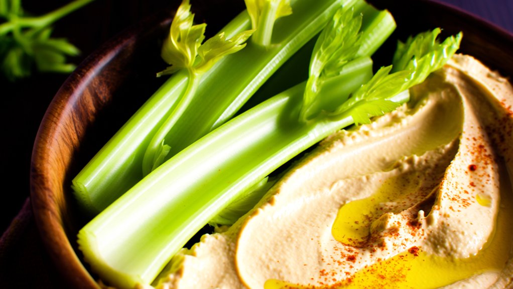 celery crunchy hummus companion