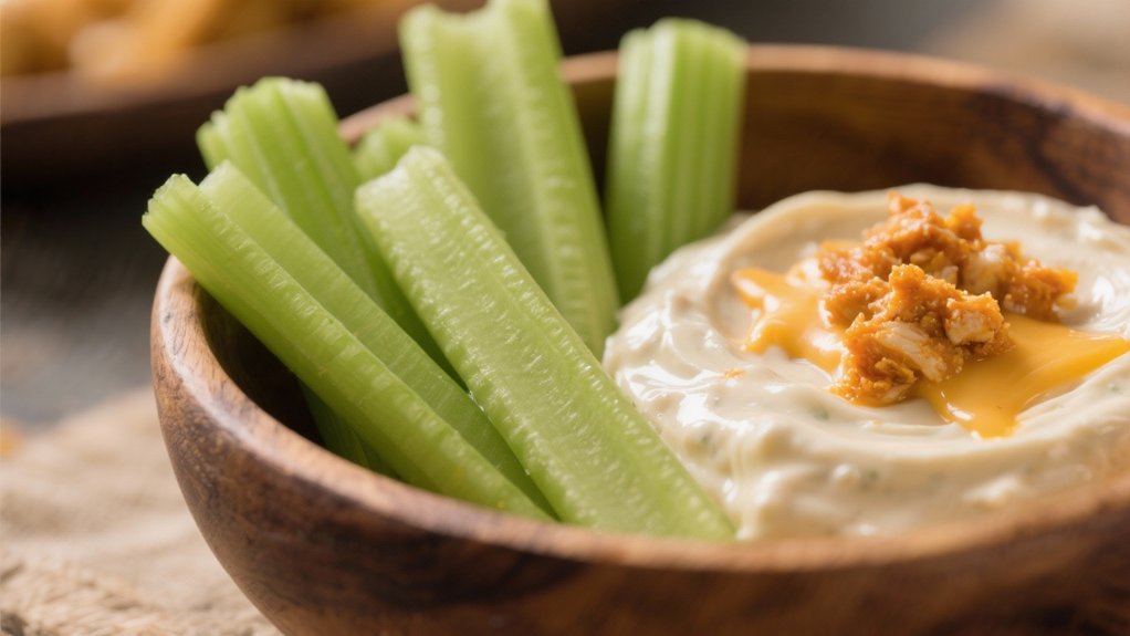 celery sticks enhance buffalo dip