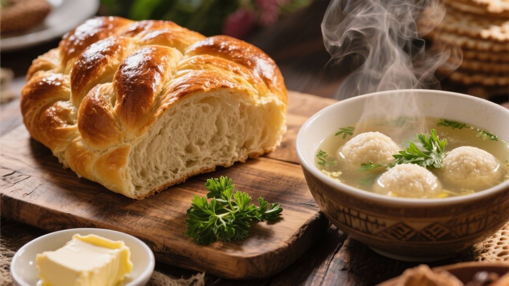 challah bread complements soup