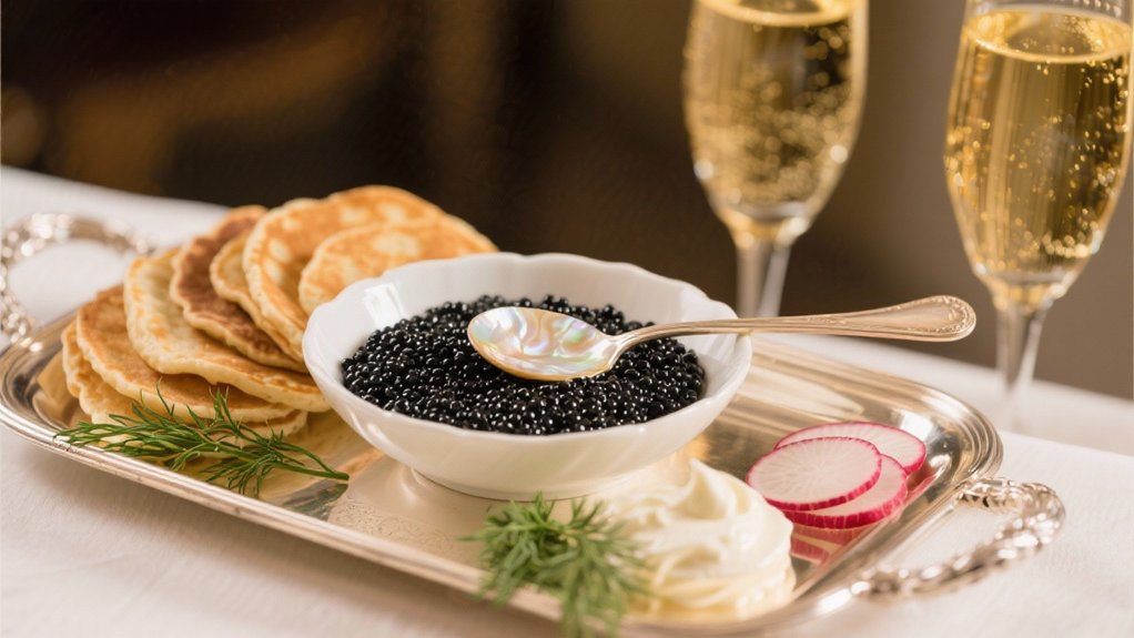 champagne enhances caviar experience