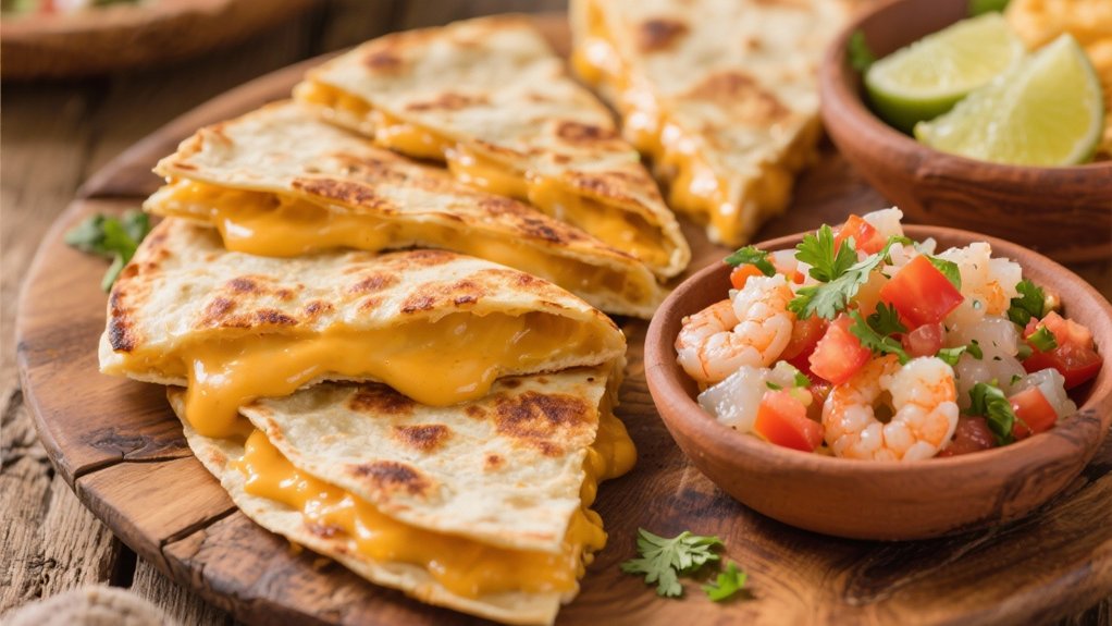 cheese quesadillas complement ceviche