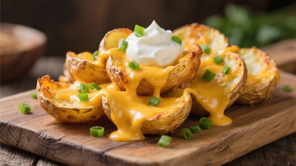 cheesy crispy potato boats