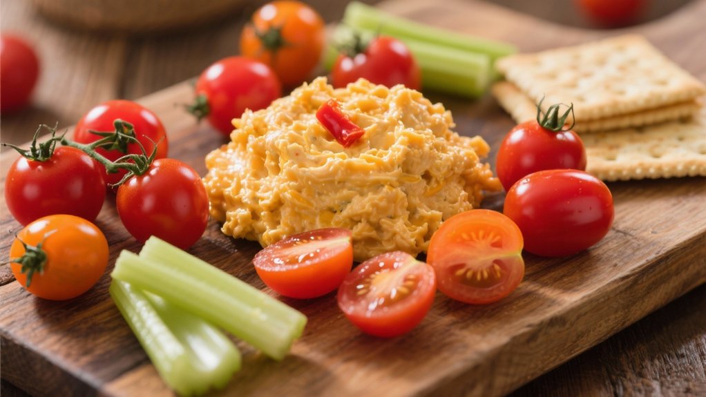 cherry tomatoes enhance pimento cheese