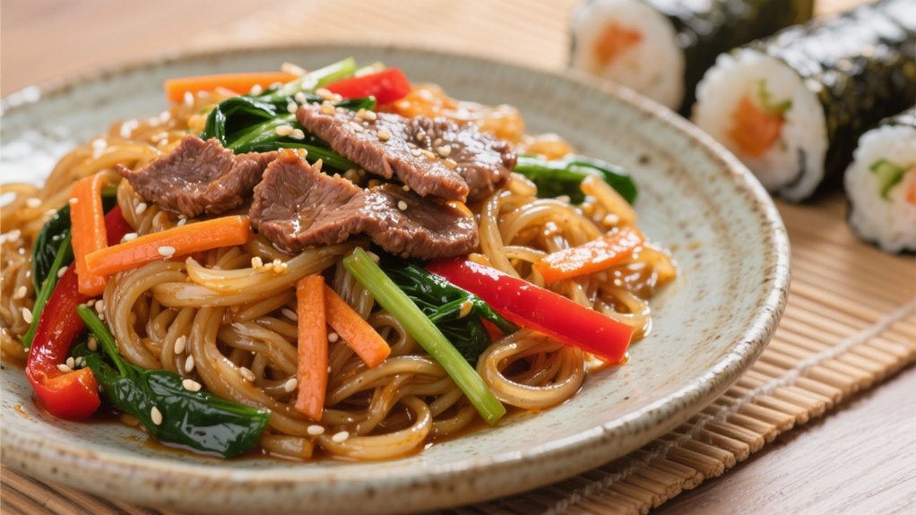 chewy noodles with vegetables