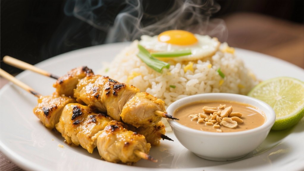 chicken satay with peanut sauce