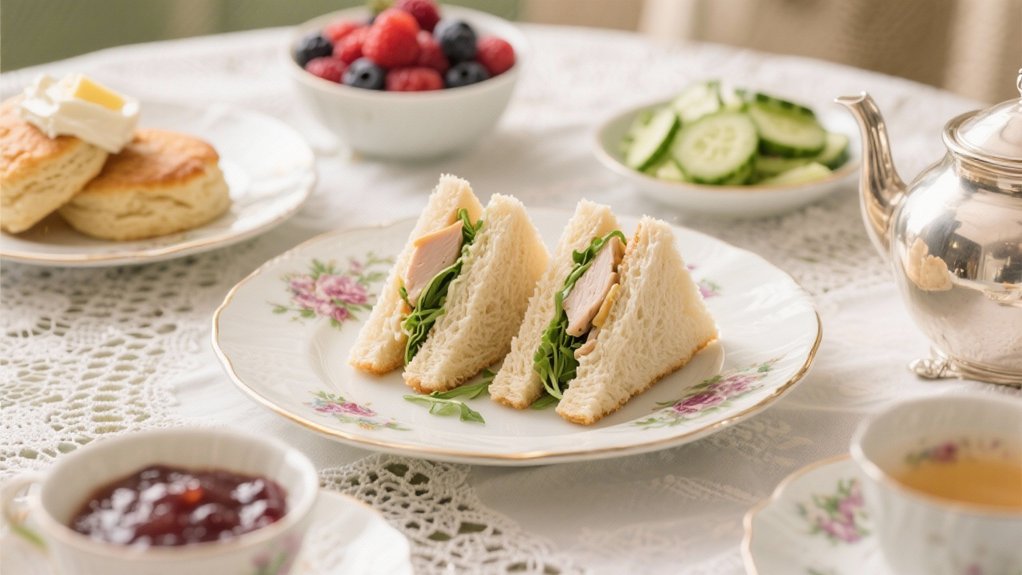 chicken watercress tea sandwiches